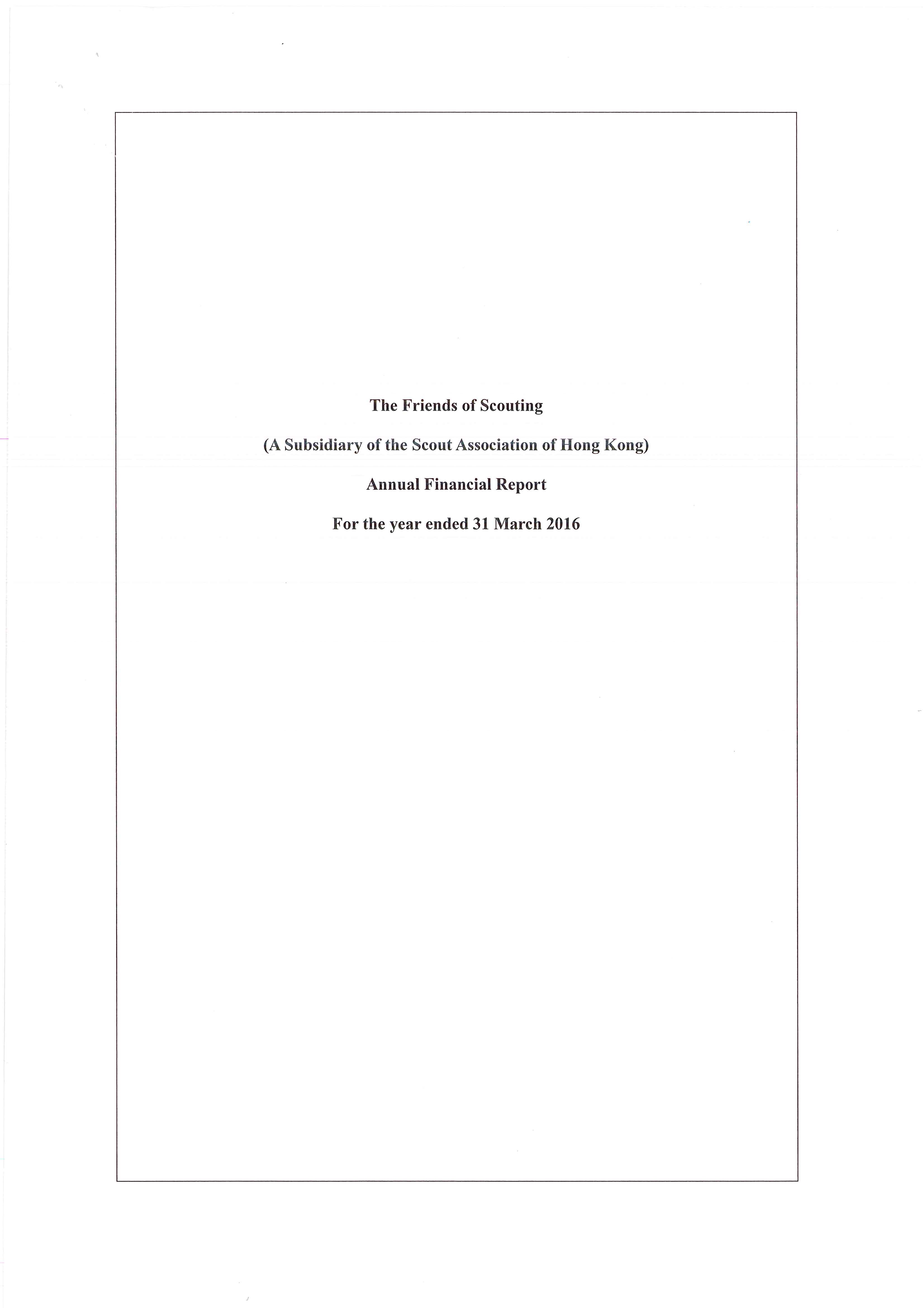 Annual Financial Report for the year ended 31 March 2016 (English Version Only)