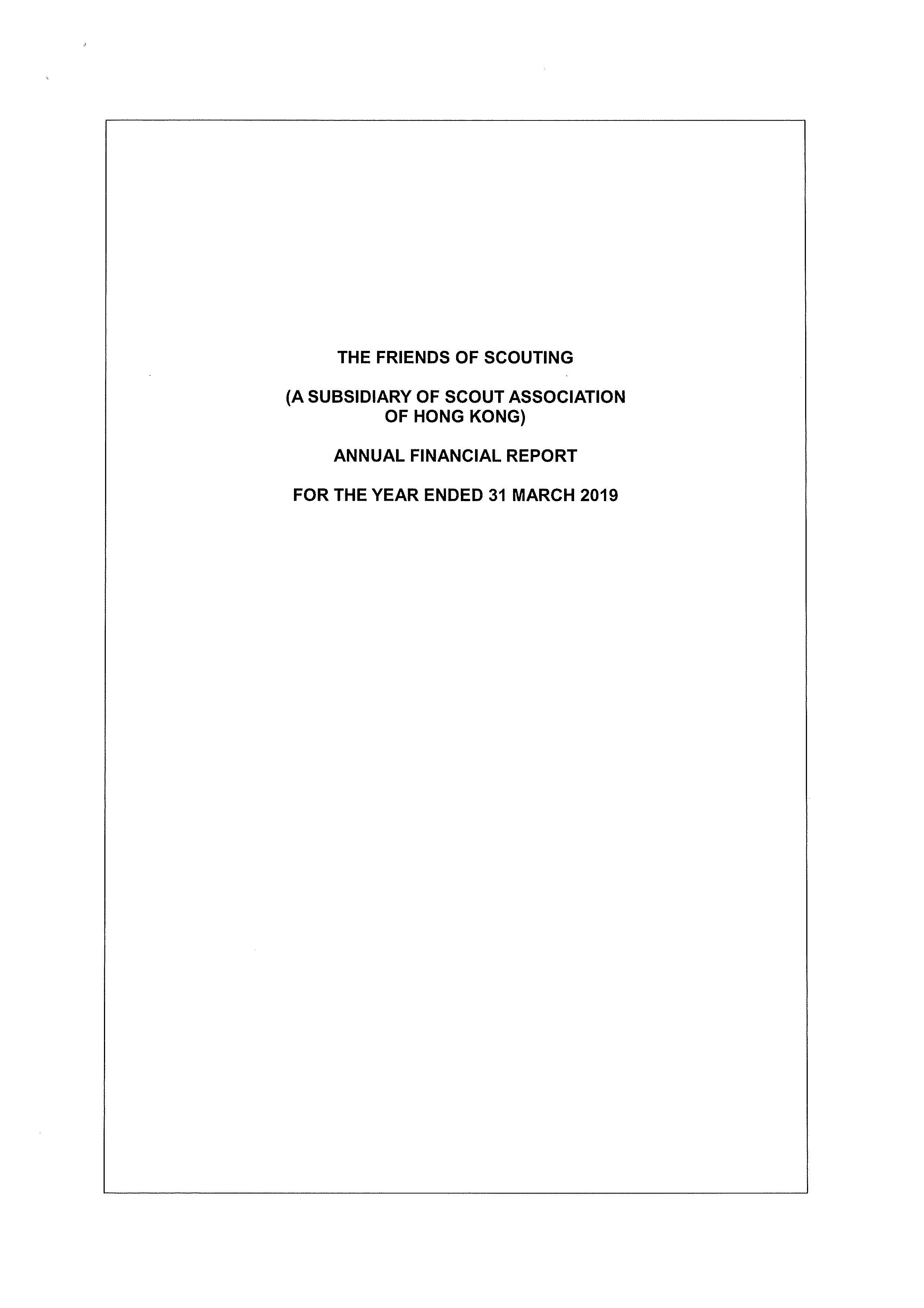 Annual Financial Report for the year ended 31 March 2019 (English Version Only)
